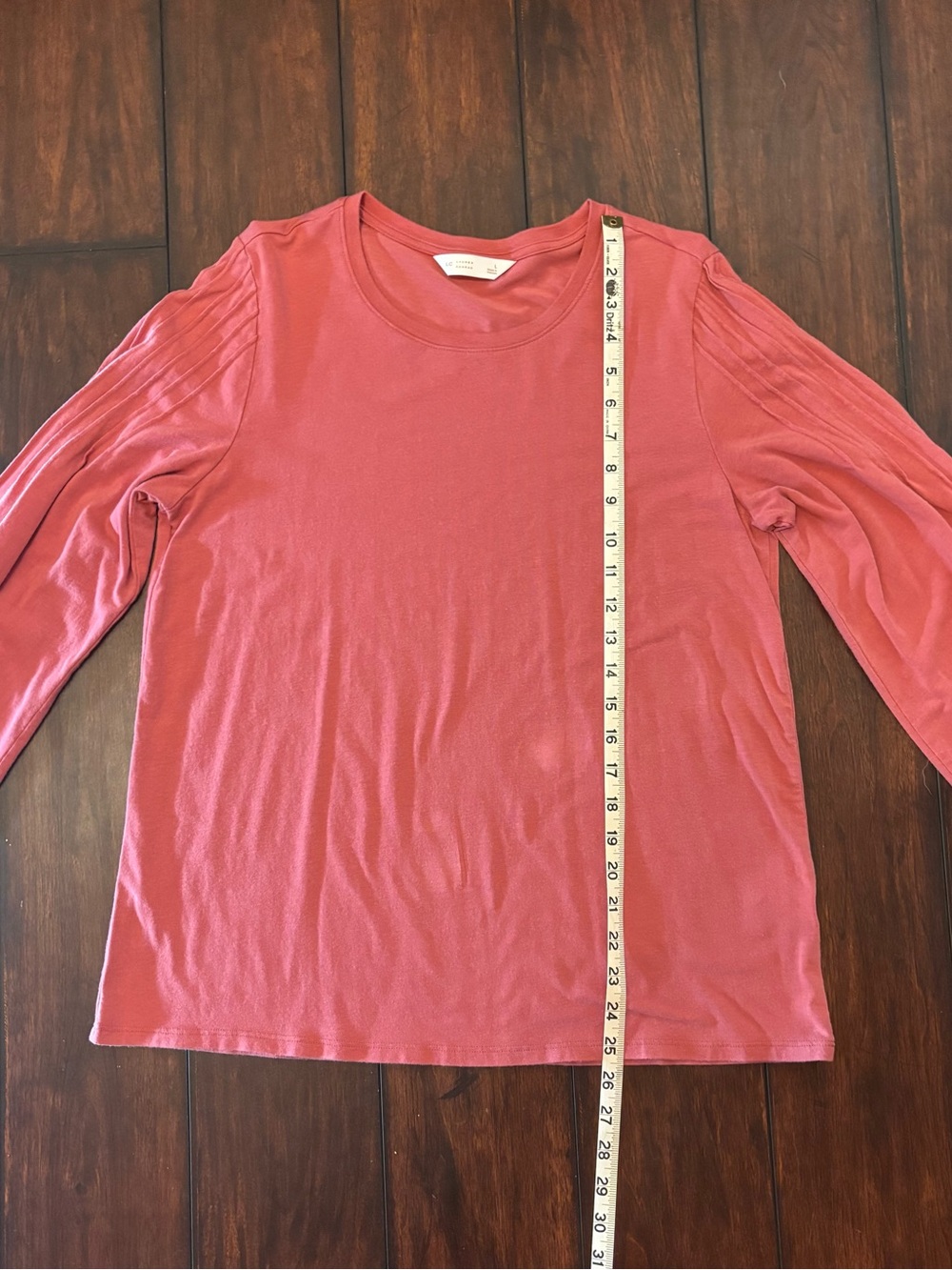 LC Lauren Conrad Dusty Rose Pleated Long-Sleeve Top - Women’s Size Large - Picture 10 of 13